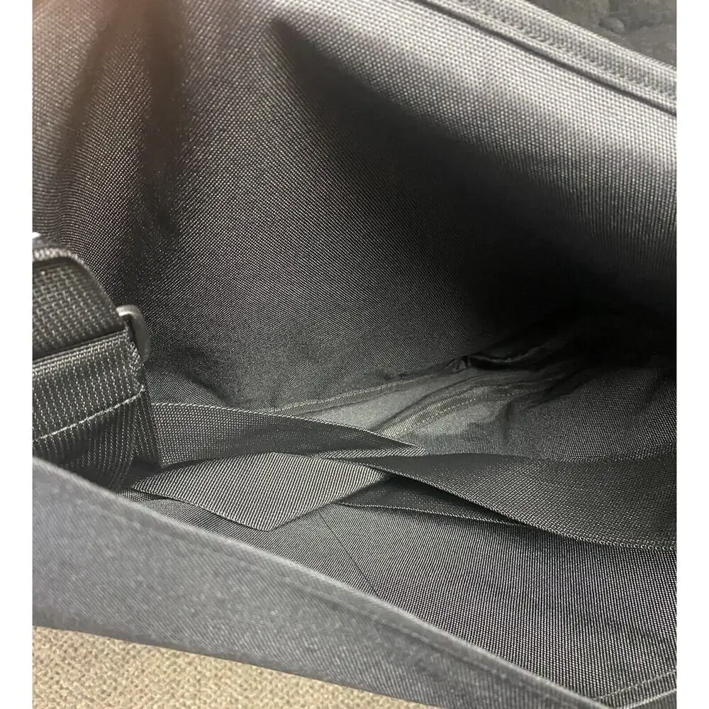 Tribeca Messenger Bag Solid Black 16x12 Laptop Books Adjustable Strap NWT 1